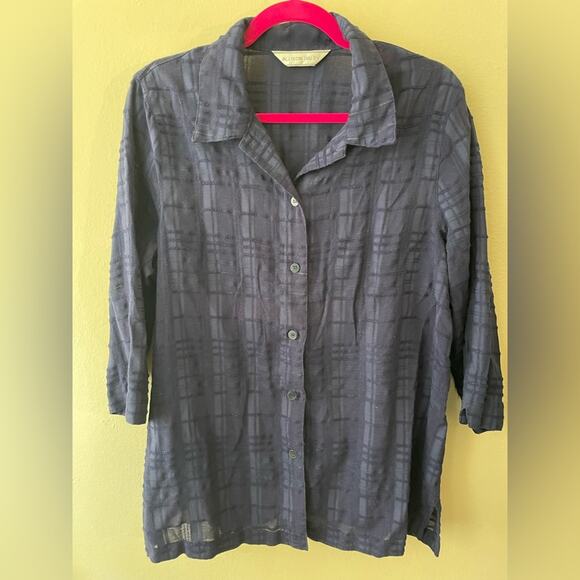 Blue Ladies Button Down Allison Daley - Picture 1 of 8